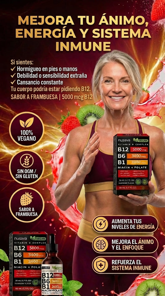Vitamina B12 en gotas Nusava - (2 frascos)